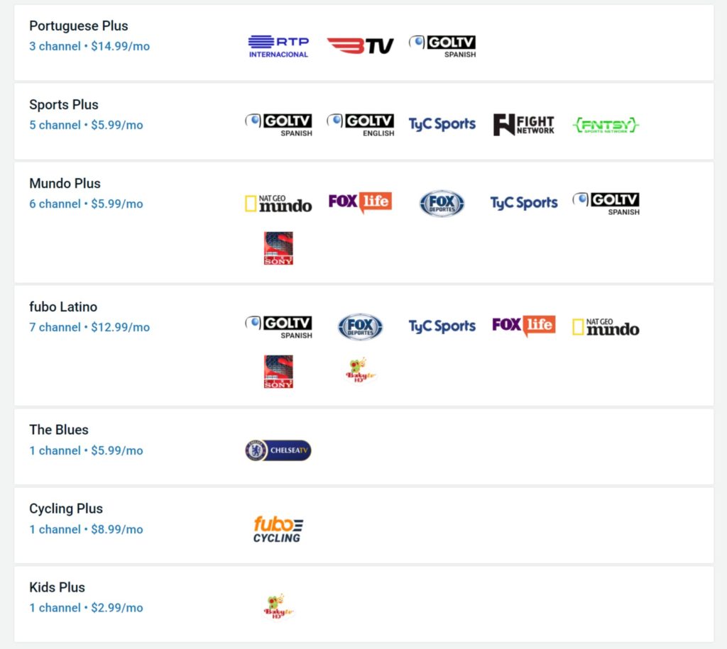 fubo tv packages and prices 2021